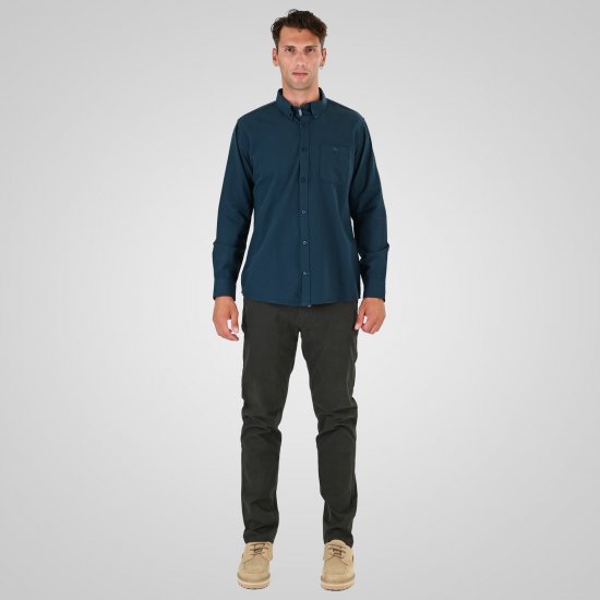 Double Outfitters GS-5225 Cămașă Oxford Verde închis - Cămăși - Cămăși Bărbați Mărimi Mari
