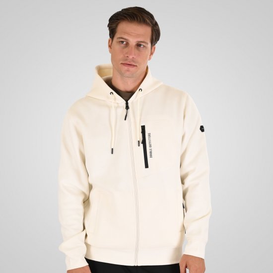 Double Outfitters MTOP-1160 Hanorac cu glugă și fermoar Alb - Pulovere & hanorace - Pulovere & Hanorace Bărbați Mărimi Mari