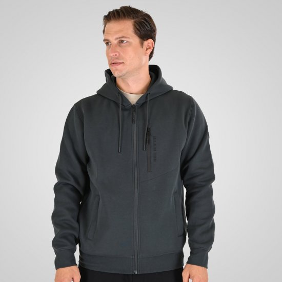 Double Outfitters MTOP-1160 Hanorac cu glugă și fermoar Verde închis - Pulovere & hanorace - Pulovere & Hanorace Bărbați Mărimi Mari