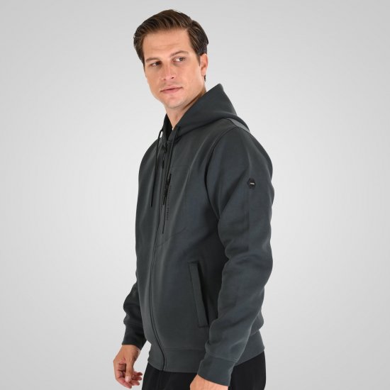 Double Outfitters MTOP-1160 Hanorac cu glugă și fermoar Verde închis - Pulovere & hanorace - Pulovere & Hanorace Bărbați Mărimi Mari