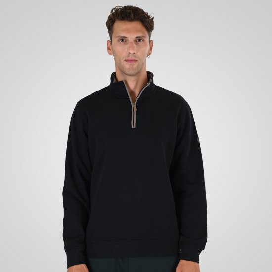 Double Outfitters MTOP-1163 Hanorac cu fermoar scurt Negru - Pulovere & hanorace - Pulovere & Hanorace Bărbați Mărimi Mari