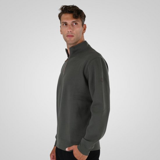 Double Outfitters MTOP-1163 Hanorac cu fermoar scurt Kaki - Pulovere & hanorace - Pulovere & Hanorace Bărbați Mărimi Mari