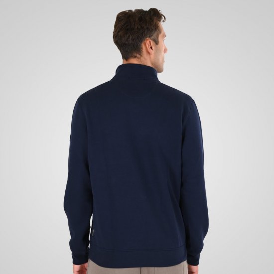 Double Outfitters MTOP-1163 Hanorac cu fermoar scurt Albastru marin - Pulovere & hanorace - Pulovere & Hanorace Bărbați Mărimi Mari