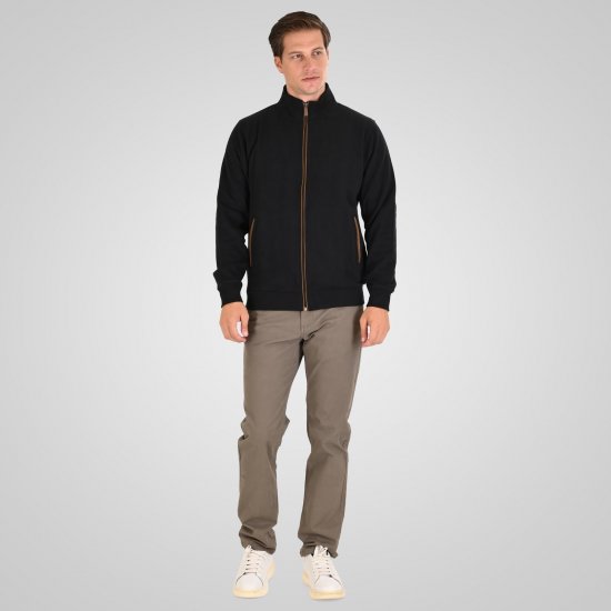 Double Outfitters SEL-1168 Hanorac cu fermoar Negru - Pulovere & hanorace - Pulovere & Hanorace Bărbați Mărimi Mari