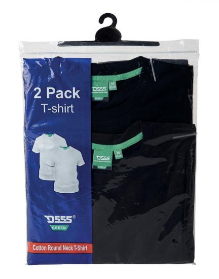 D555 Fenton 2-pack Black/Black T-shirt - Tricouri - Tricouri Bărbați Mărimi Mari