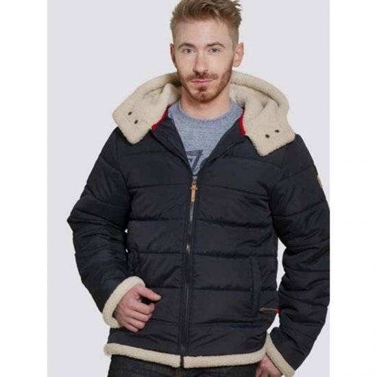 D555 Hudson Hooded Puffer Jacket Navy - Geci - Geci Bărbați Mărimi Mari