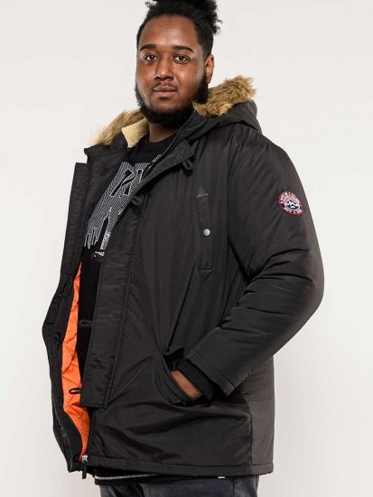 D555 Dundee Parka Jacket With Fur trimming and Teddy Fur Lined hood - Geci - Geci Bărbați Mărimi Mari