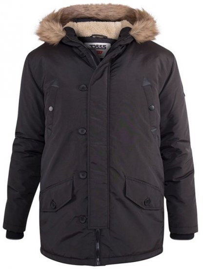 D555 Dundee Parka Jacket With Fur trimming and Teddy Fur Lined hood - Geci - Geci Bărbați Mărimi Mari