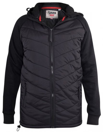 D555 Thorpe Hooded Quilted Jacket With Fleece Sleeves And Removable Fleece Hood - Geci - Geci Bărbați Mărimi Mari