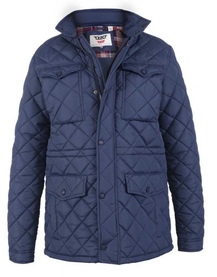 D555 Dalwood Quilted Jacket With Zip Away Hood - Geci - Geci Bărbați Mărimi Mari
