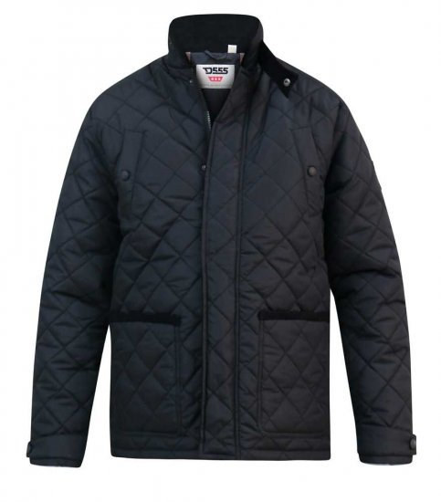 D555 Northcole Quilted Jacket Black - Geci - Geci Bărbați Mărimi Mari