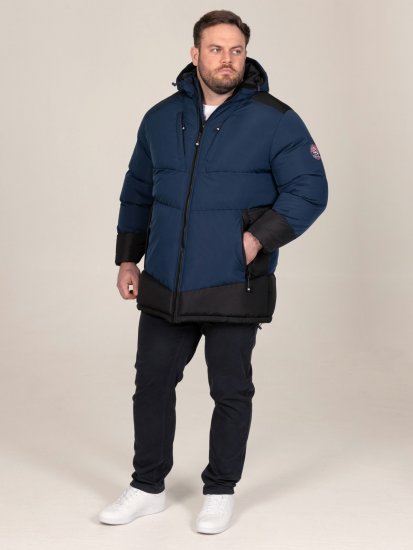 D555 Hank Ripstop Contrast Panelled Padded Hooded Jacket Albastru marin - Geci - Geci Bărbați Mărimi Mari