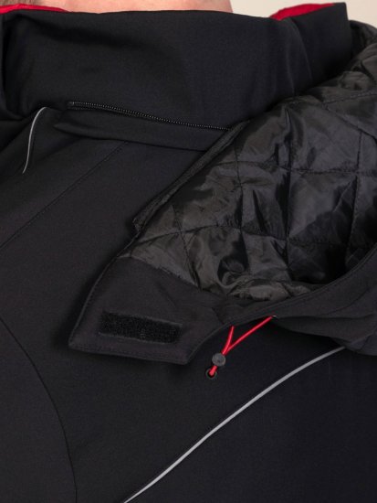 D555 Jamie Soft Shell Detachable Hood Padded Jacket Negru - Geci - Geci Bărbați Mărimi Mari