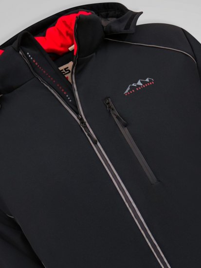 D555 Jamie Soft Shell Detachable Hood Padded Jacket Negru - Geci - Geci Bărbați Mărimi Mari