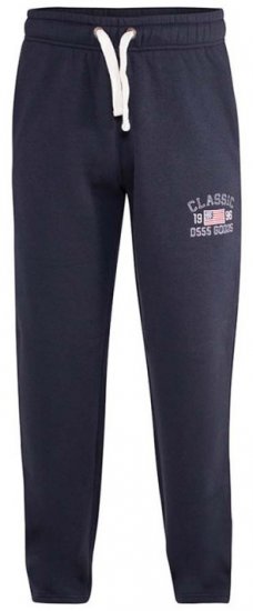 D555 Mayson Embroidered And Applique Open Hem Jogger With Drawcord Navy - Pantaloni trening - Pantaloni Trening Bărbați Mărimi Mari