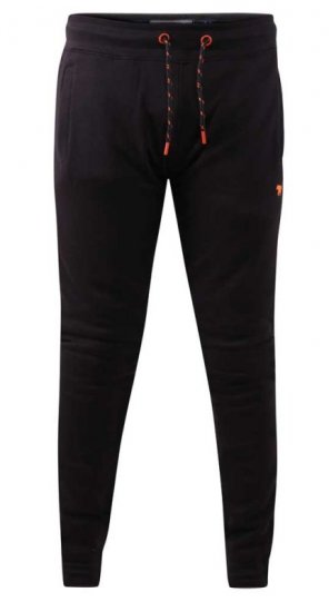 D555 Buckingham Cuffed Jogger With Side Pockets Black - Pantaloni trening - Pantaloni Trening Bărbați Mărimi Mari
