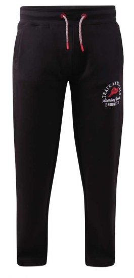 D555 Chilworth Open Hem Jogger Black - Pantaloni trening - Pantaloni Trening Bărbați Mărimi Mari