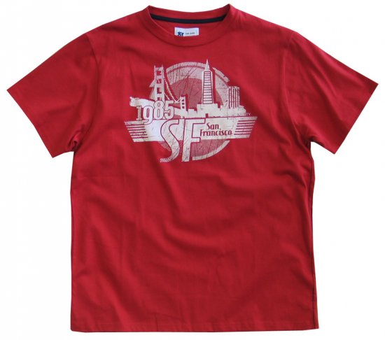 Kam Jeans S. F. Tee Red - Tricouri - Tricouri Bărbați Mărimi Mari