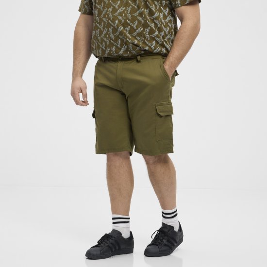 North Latitude 51133 pantaloni scurți cargo verde militar - Pantaloni scurți - Pantaloni Scurți Mărimi mari Bărbați 
