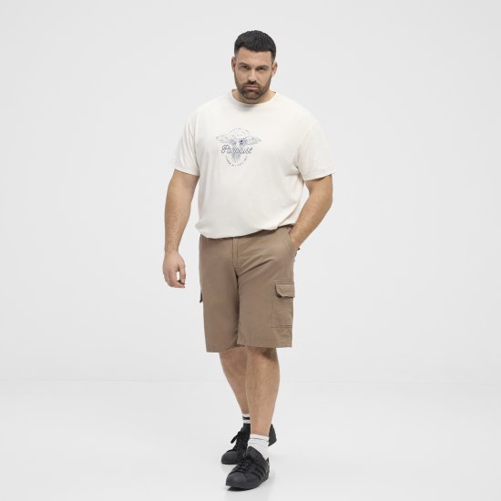 North Latitude 51133 pantaloni scurți cargo nisip închis - Pantaloni scurți - Pantaloni Scurți Mărimi mari Bărbați 