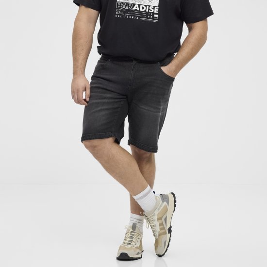 North Latitude 51336 pantaloni scurți denim negri - Pantaloni scurți - Pantaloni Scurți Mărimi mari Bărbați 