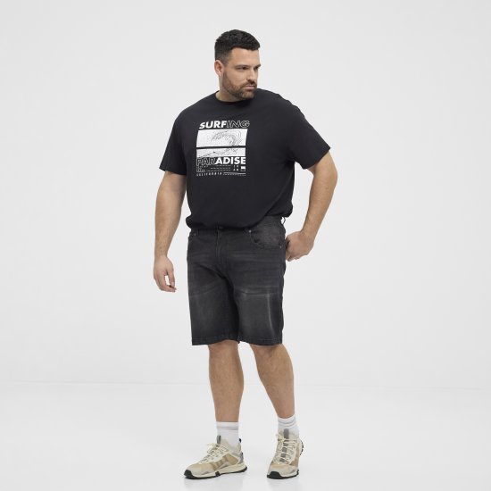 North Latitude 51336 pantaloni scurți denim negri - Pantaloni scurți - Pantaloni Scurți Mărimi mari Bărbați 