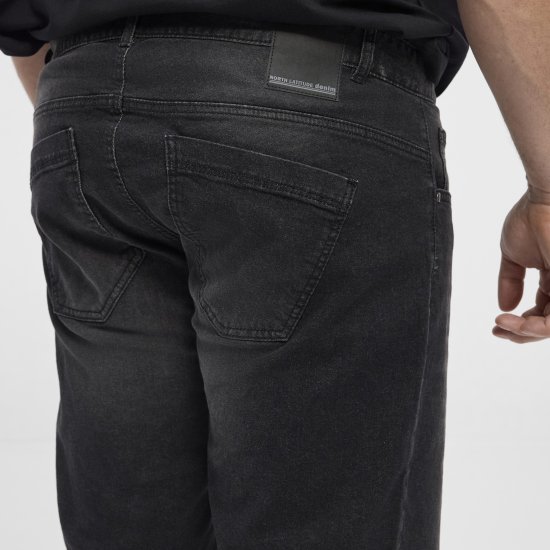 North Latitude 51336 pantaloni scurți denim negri - Pantaloni scurți - Pantaloni Scurți Mărimi mari Bărbați 