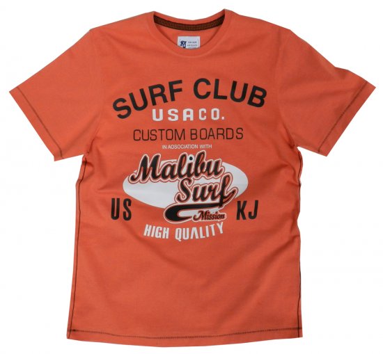 Kam Jeans Surf Club Tee Orange - Tricouri - Tricouri Bărbați Mărimi Mari