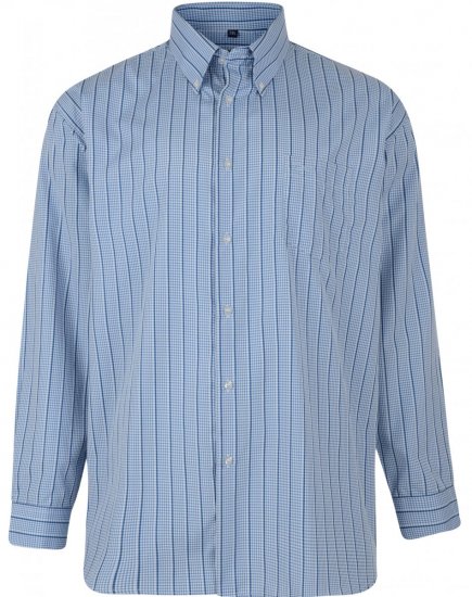 Kam 6096 L/S Shirt Blue - Cămăși - Cămăși Bărbați Mărimi Mari