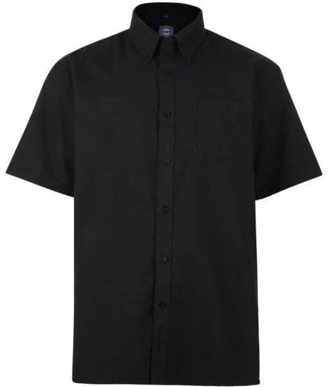 Kam Oxford shirt Short sleeve Black - Cămăși - Cămăși Bărbați Mărimi Mari