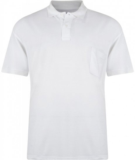 Kam Jeans Polo White - Tricouri polo - Tricouri Polo Bărbați Mărimi Mari