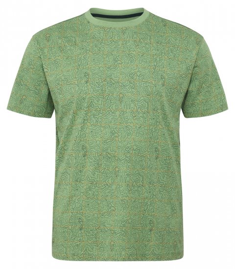 North Latitude Allover Printed Tricou Verde Mediu - Tricouri - Tricouri Bărbați Mărimi Mari
