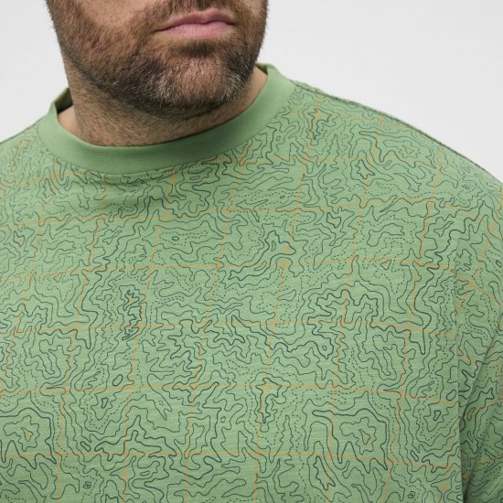 North Latitude Allover Printed Tricou Verde Mediu - Tricouri - Tricouri Bărbați Mărimi Mari