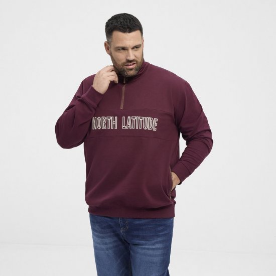 North Latitude Half Zip Bluză Bordo - Pulovere & hanorace - Pulovere & Hanorace Bărbați Mărimi Mari