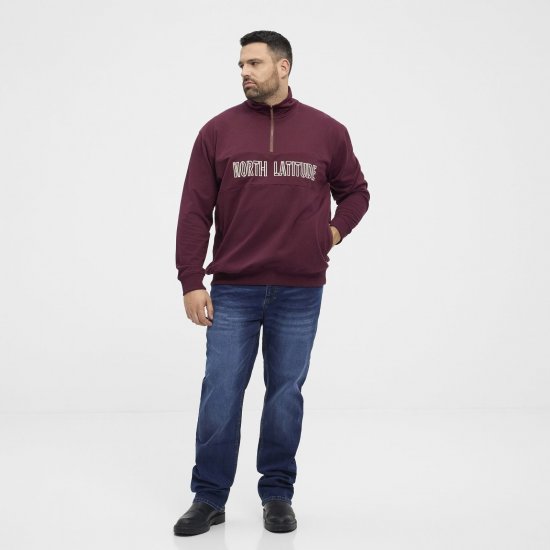 North Latitude Half Zip Bluză Bordo - Pulovere & hanorace - Pulovere & Hanorace Bărbați Mărimi Mari