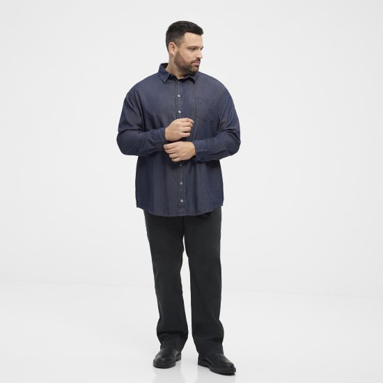 North Latitude 53139 cămașă denim albastră - Cămăși - Cămăși Bărbați Mărimi Mari