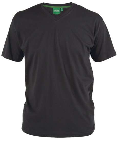 D555 Signature V-neck T-shirt Black - Tricouri - Tricouri Bărbați Mărimi Mari