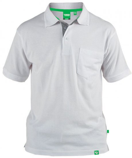 D555 Grant Polo White - Tricouri polo - Tricouri Polo Bărbați Mărimi Mari