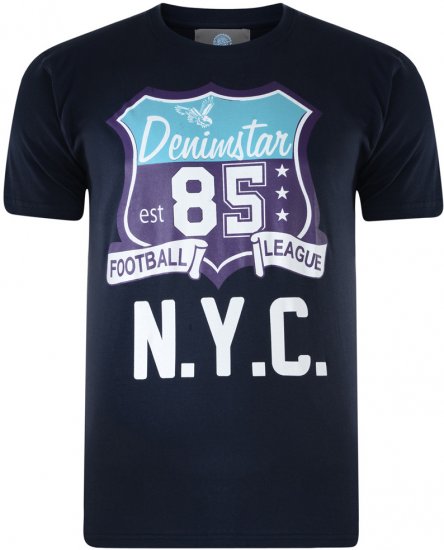 Kam Jeans Star 2-pack T-shirt Navy/Denim - Tricouri - Tricouri Bărbați Mărimi Mari