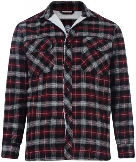 Kam Jeans Flanel Shirt Wine - Cămăși - Cămăși Bărbați Mărimi Mari