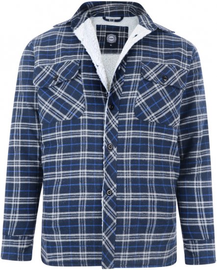 Kam Jeans Flanel Shirt Navy - Cămăși - Cămăși Bărbați Mărimi Mari