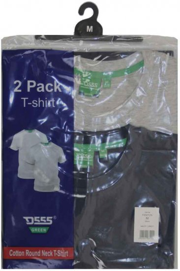 D555 Fenton 2-pack Navy/Grey T-shirt - Tricouri - Tricouri Bărbați Mărimi Mari