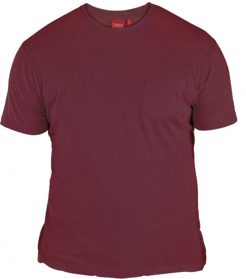 D555 Mavi T-shirt Burgundy with Pocket - Tricouri - Tricouri Bărbați Mărimi Mari
