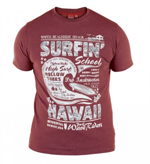 D555 Francis Burgundy T-shirt - Tricouri - Tricouri Bărbați Mărimi Mari