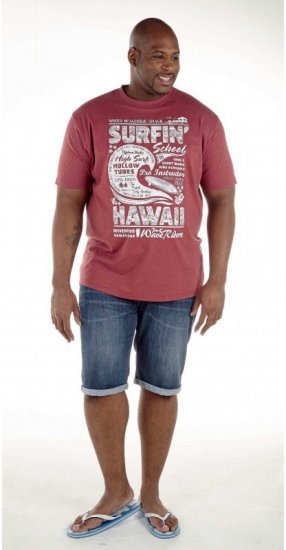D555 Francis Burgundy T-shirt - Tricouri - Tricouri Bărbați Mărimi Mari