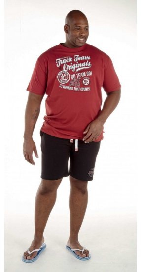 D555 Ernie T-shirt Dark Red - Tricouri - Tricouri Bărbați Mărimi Mari