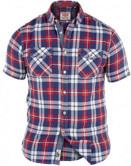 D555 Hector Short Sleeve Check Shirt - Cămăși - Cămăși Bărbați Mărimi Mari