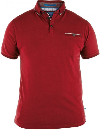 D555 Asia Polo Shirt Red - Tricouri polo - Tricouri Polo Bărbați Mărimi Mari