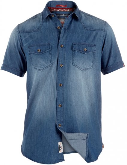 D555 Gilbert Short Sleeve Vintage Denim Shirt - Cămăși - Cămăși Bărbați Mărimi Mari