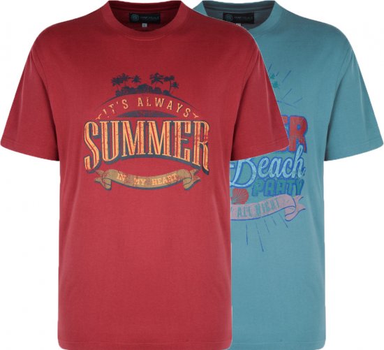Kam Jeans Summer Beach 2-pack T-shirt - Tricouri - Tricouri Bărbați Mărimi Mari